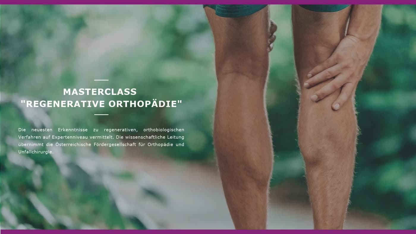 MasterClass Regenerative Orthopädie: Aufzeichnung